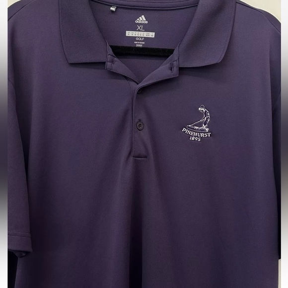 Men's XL Pinehurst 1895 Adidas Golf Polo Shirt w Staff Logo Purple - Picture 2 of 6
